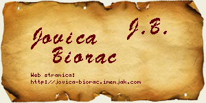 Jovica Biorac vizit kartica